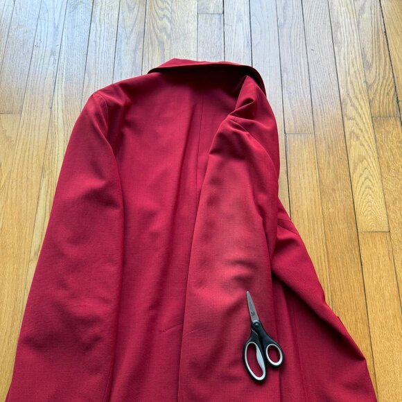 Emanuel Ungaro Size M Red Wool Mohair Blend Single Breasted Blazer Jacket - Picture 15 of 16